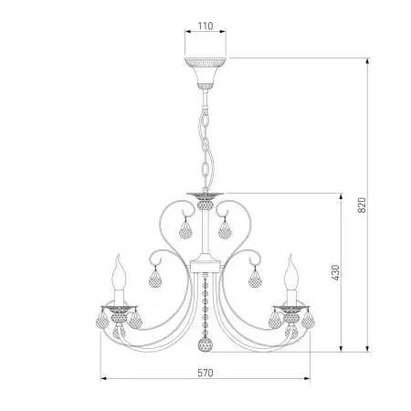 Подвесная люстра Eurosvet Alda 3305/5 латунь/прозрачный хрусталь Strotskis a072114