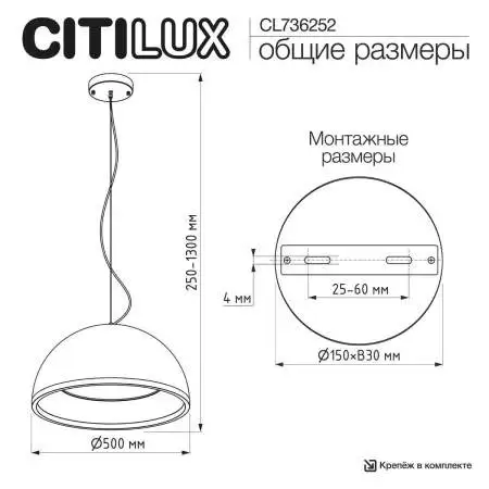 Подвесной светодиодный светильник Citilux Floom CL736252