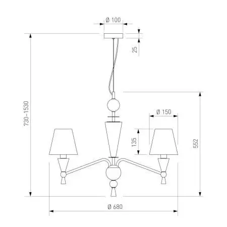 Подвесная люстра Eurosvet Teja 101014/6 латунь Smart a072038