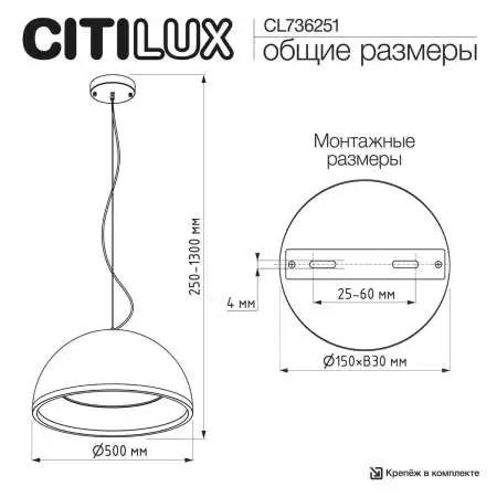 Подвесной светодиодный светильник Citilux Floom CL736251