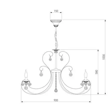 Подвесная люстра Eurosvet Alda 3305/12 латунь/прозрачный хрусталь Strotskis a072112