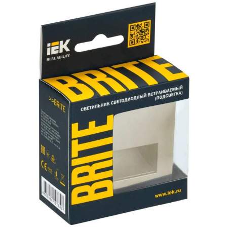 Встраиваемая светодиодная подсветка IEK Brite ПЛ20-БрКр бежевая BR-FL20-K10