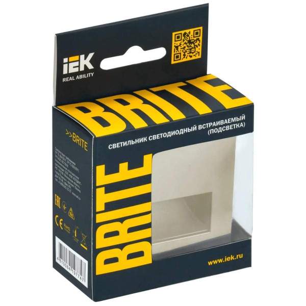 Встраиваемая светодиодная подсветка IEK Brite ПЛ20-БрКр бежевая BR-FL20-K10