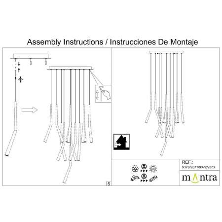 Подвесная люстра Mantra Boomerang 9370+9235 (14L)