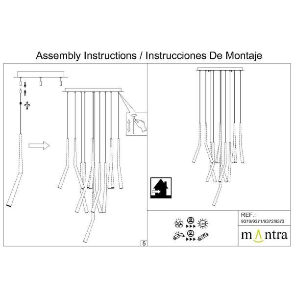 Подвесная люстра Mantra Boomerang 9370+9235 (14L)