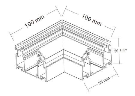 Угол соединительный для встраиваемого трека Crystal Lux CLT 0.235 01 BL