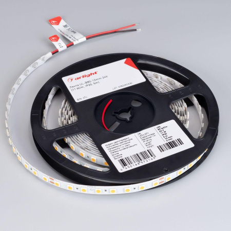 Светодиодная лента Arlight 11W/m 80Led/m 5060SMD холодный белый 5M UL-B80-10mm 24V White6000 041373