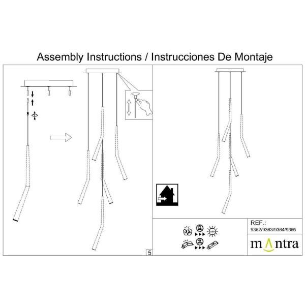 Подвесная люстра Mantra Arrecife 9362+9211 (5L)