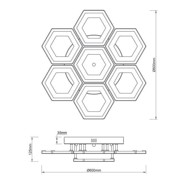 Потолочная светодиодная люстра Escada Hexagon 10204/7LED