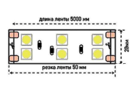 Светодиодная лента SWG 28,8W/m 120Led/m 5050SMD холодный белый 5M SWG5120-24-28.8-W-М 009705