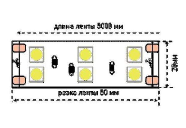 Светодиодная лента SWG 28,8W/m 120Led/m 5050SMD холодный белый 5M SWG5120-24-28.8-W-М 009705