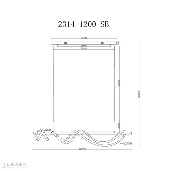 Подвесной светильник iLedex Cross 2314-1200 SB
