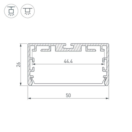 Профиль Arlight PLS-Lock-W50-SMT-2000 Anod 033772