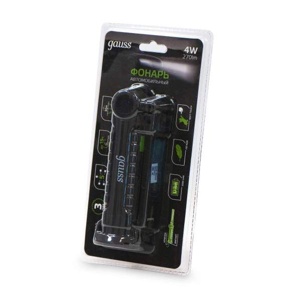 Автомобильный светодиодный фонарь Gauss аккумуляторный 247х47 270 лм GF803