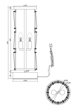 Настольная лампа Maytoni Puntes MOD043TL-02CH