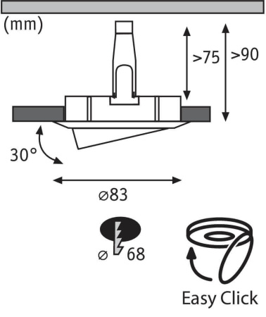 Встраиваемый светодиодный светильник Paulmann Decke 92102