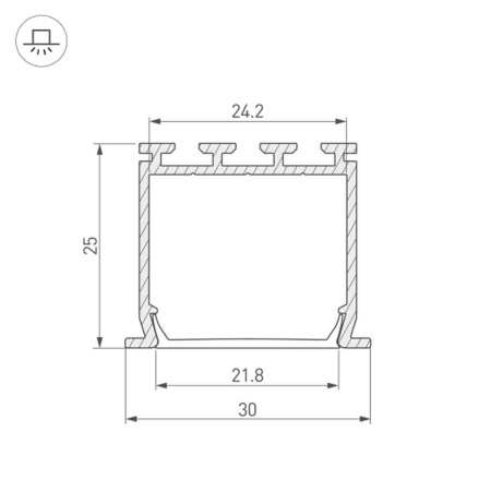 Профиль Arlight PLS-LOCK-H25-FS-3000 ANOD 023386