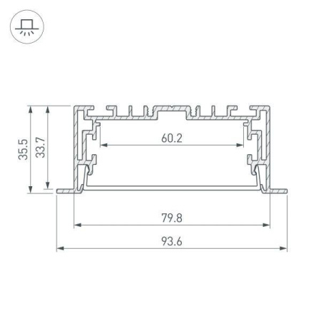 Профиль с рассеивателем Arlight S2-LINIA94-F-2500 Anod+Opal 021178(1)