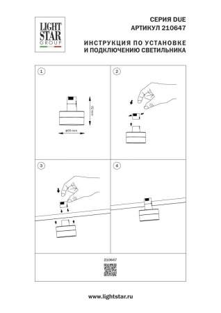 Трековый светильник Lightstar Due Hermes 210647