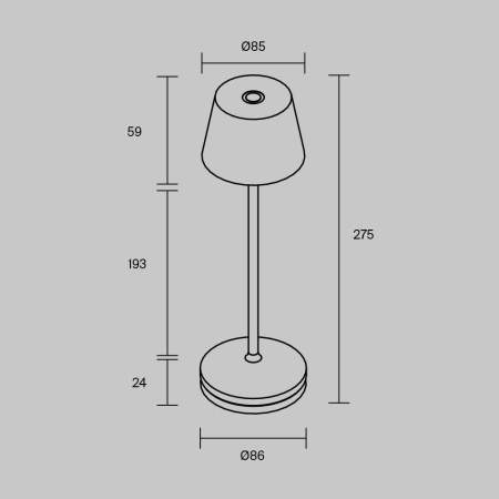 Настольная аккумуляторная лампа Maytoni Modern Nook MOD494RL-L1BSK