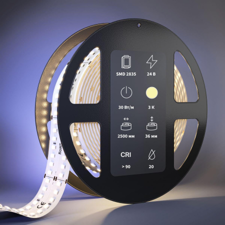 Светодиодная лента Maytoni 30W/m 280LED/m 2835SMD теплый белый 2,5M 201117