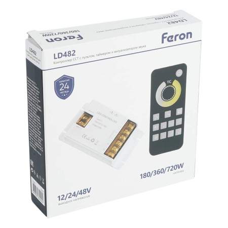 Контроллер CCT с пультом, таймером и визуализатором звука 12-24-48V Feron LD482 52097