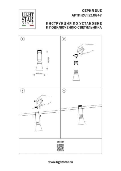 Трековый светильник Lightstar Due Hermes 210847