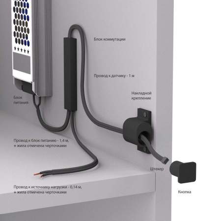 Выключатель сенсорный с функцией диммирования Elektrostandard 12/24V 36/72W 95003/01 a072042