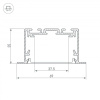 Профиль Arlight S2-Linia69-F-2500 Seamless Anod 029470