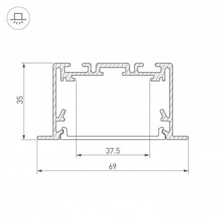 Профиль Arlight S2-Linia69-F-2500 Seamless Anod 029470