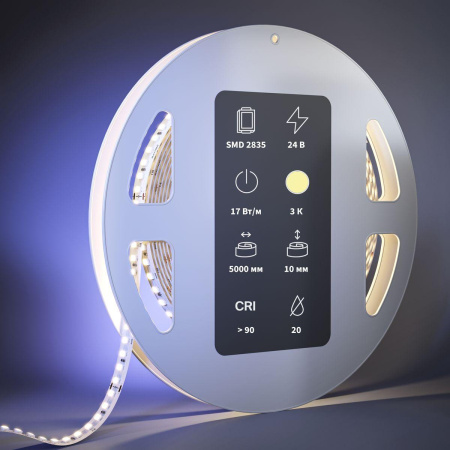 Светодиодная лента Maytoni 17W/m 168LED/m 2835SMD теплый белый 5M 201058