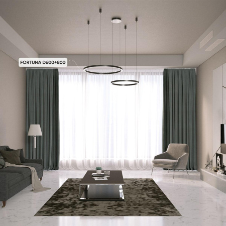 Подвесная люстра Crystal Lux FORTUNA SP123W LED D600+800 BLACK