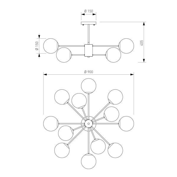 Потолочная люстра Eurosvet Adaline 502002/12 латунь a072105