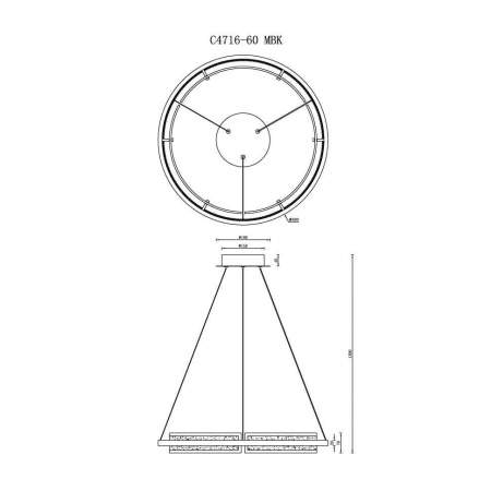 Подвесной светильник iLedex Meridian C4716-60 MBK