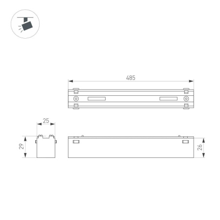 Трековый светодиодный светильник Arlight Mag-Vibe-Flat-L485-24W Warm3000 044437