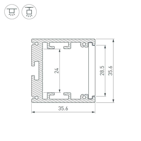 Профиль Arlight SL-ARC-3535-D320-N90 White 039591