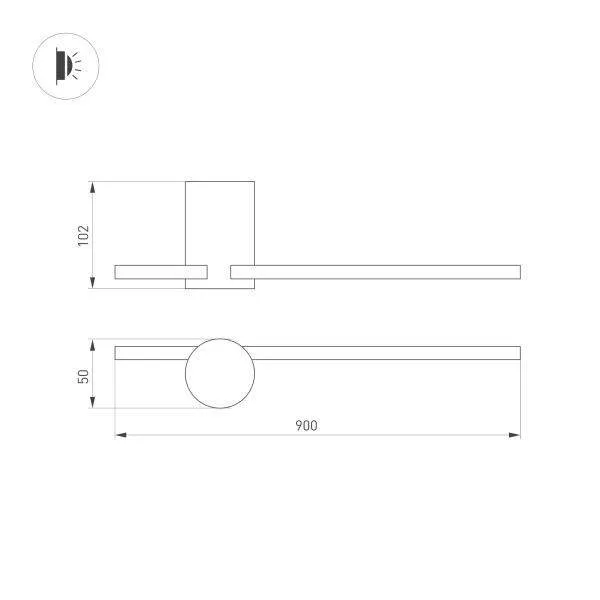 Настенный светодиодный светильник Arlight Sp-Vinci-S900x55-10W Day4000 033550