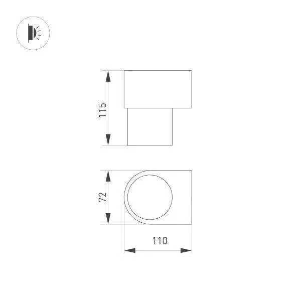 Настенный светодиодный светильник Arlight Sp-Spicy-Wall-S115x72-6W Warm3000 033684
