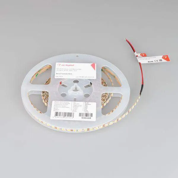 Светодиодная лента Arlight 12W/m 120LED/m 2835SMD теплый белый 5M 036448