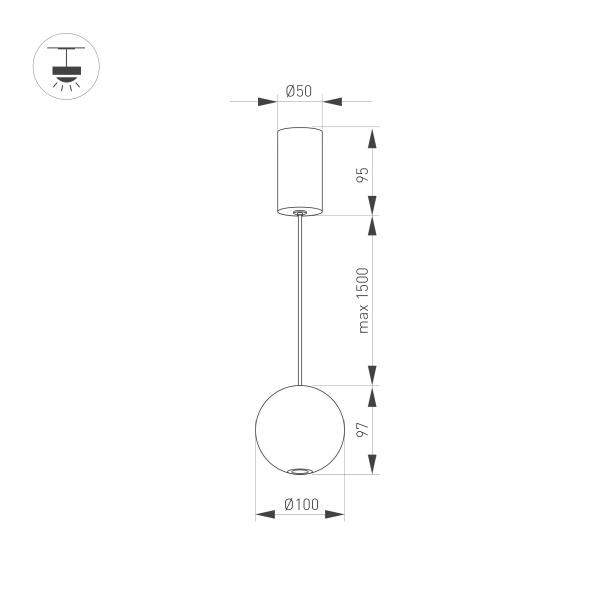 Подвесной светодиодный светильник Arlight SP-Elementa-Orb-R100-9W Day4000 032762