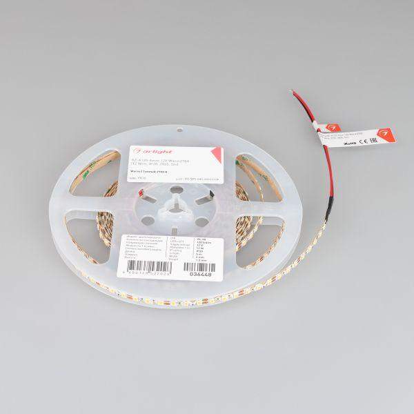 Светодиодная лента Arlight 12W/m 120LED/m 2835SMD теплый белый 5M 036448