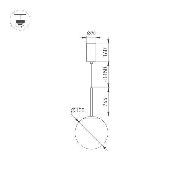 Подвесной светодиодный светильник Arlight SP-Beads-Hang-T-R100-8W Warm3000 036520