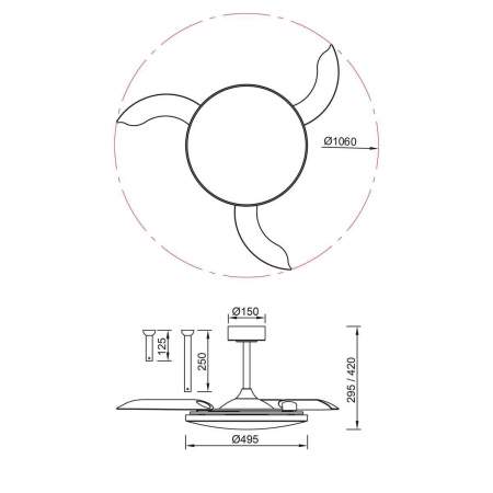 Люстра-вентилятор Mantra SLIM FAN 9007