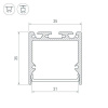 Профиль Arlight SL-LINE-3535-3000 Black 036253