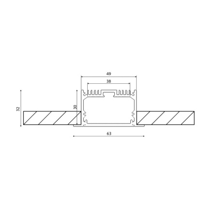 Профиль встраиваемый DesignLed LE.6332-R 010358