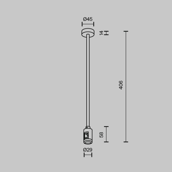 Крепление потолочное Maytoni Technical Accessories for tracks Flarity TRA158C-SL1-B