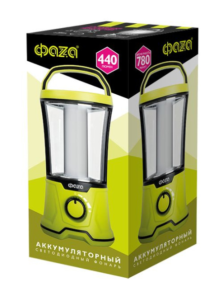 Кемпинговый светодиодный фонарь ФАZA аккумуляторный 440 лм 209х103 AccuF5-L20W-gn