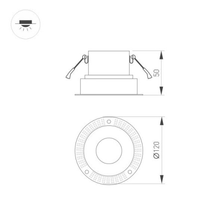Корпус встраиваемого светильника Arlight Plurio-Base-Built-Trimless-R120 030271