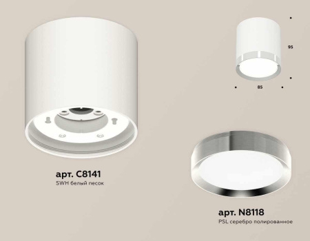 Комплект накладного светильника Ambrella light Techno Spot XS (C8141, N8118) XS8141003