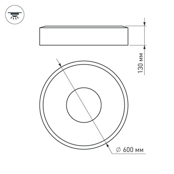 Потолочный светодиодный светильник Arlight SP-Tor-Ring-Surface-R600-42W Warm3000 022137(1)
